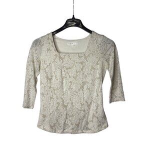 Cleo Floral Top Size XS Sparkle Fairy Whimsical Cottagecore Square Neck Vtg Y2K